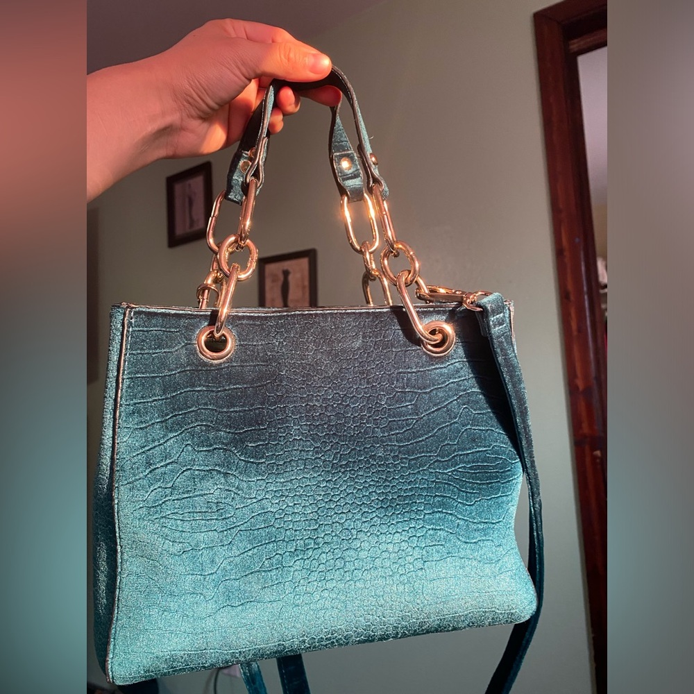 Velvet feel emerald purse